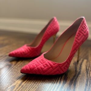 Balms in Pink Suede Gold Stiletto Pumps size 38 (US 8)